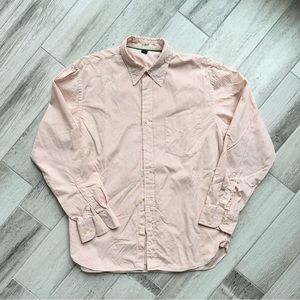 J.Crew Mens Orange/White Striped Button Down Shirt - size M